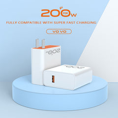 OPPO/Huawei/Xiaomi/Redmi flash charging အတွက် သင့်လျော်သော 200w မိုဘိုင်းဖုန်းအားသွင်းကိရိယာ အမြန်အားသွင်းခေါင်းနှင့် တွဲဖက်အသုံးပြုနိုင်ပါသည်။